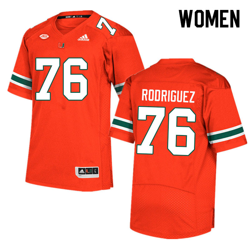 Women #76 Ryan Rodriguez Miami Hurricanes College Football Jerseys Sale-Orange